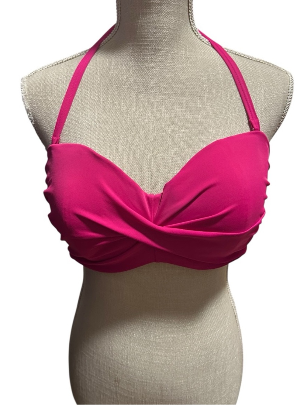 VICTORIA'S SECRET SWIM Twist Push-Up Bikini Top Hot Pink Size 36DD